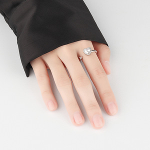 Bagues tournantes ajustables pour femmes, best-sellers, avec zircon cubique taille cœur, en cuivre plaqué or, bijoux anti-stress pour femmes - Product Image 3