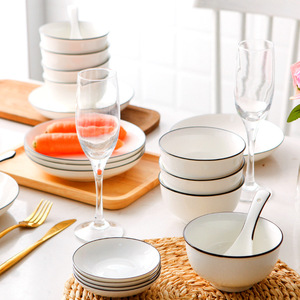 Nouvelles services <span class=keywords><strong>de</strong></span> <span class=keywords><strong>vaisselle</strong></span> en porcelaine osseuse <span class=keywords><strong>de</strong></span> Jingdezhen <span class=keywords><strong>de</strong></span> style chinois, en céramique blanche, <span class=keywords><strong>pour</strong></span> 4 à 8 <span class=keywords><strong>personnes</strong></span>, Joyeux et Porte-Bonheur - Product Image 4