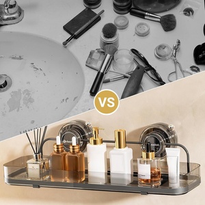 Étagère de rangement murale pour salle de bain en plastique PP non pliable avec design multifonctionnel, écologique - Product Image 3