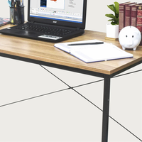 Bureau de travail en bois de style industriel moderne, avec structure métallique, table d'ordinateur, mobilier de bureau à domicile