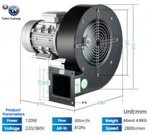Df פחמן פלדה רב כנף שתיקה שקטה טמפרטורה גבוהה מושרה טיוטה נטריפוגלי תעשייתי מאוורר קירור - Product Image 2