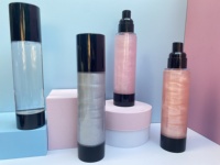 Spray fixant pour maquillage en gros, pêche, marque privée, végan, longue durée, spray fixant scintillant