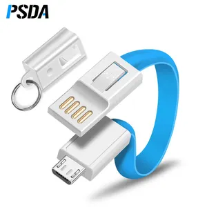 PSDA-Cable USB multifunción 2 en 1, Cable Micro USB tipo C, 20CM, para Samsung 2.1A, cargador de Mini llavero