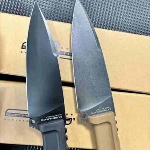 มีดโบวี่สแตนเลสคุณภาพสูง ER 0500 ปลายแหลมตรง สำหรับตั้งแคมป์กลางแจ้ง ใบมีด N690 ด้ามจับยาง ตัดได้ OEM - Product Image 2