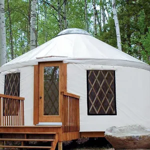 Luxury Waterproof Glmaping Resort Yurt House Luxury Waterproof Canvas Living Yurt Tent