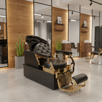 Fauteuil de lavage moderne en aluminium pour salon de coiffure, modèle 501, garantie d'un an