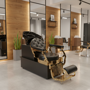 Sillón de Lavado de Cabello Moderno de Aluminio con Lavabo, Mueble de Peluquería Comercial de Lujo, Modelo 501 de Fábrica, con un Año de Garantía - Product Image 3