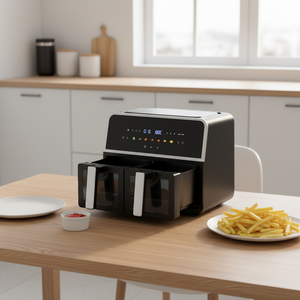Nouvelle Friteuse à Air Double Cuve 9L Multifonctionnelle en Acier Inoxydable, Four Électrique Noir pour la <span class=keywords><strong>Cuisson</strong></span> 	 Appareils électroménagers pour la cuisine - Product Image 2