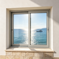 Ventana Corredera de PVC Antirrobo de Gran Apertura para Patio, Jardín, Villa, con Malla Antimosquitos Incluida