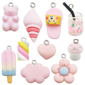 Cute Cartoon Pink Resin Cloud And <b>Flower</b> Pendant For Necklace Making DIY Jewelry Components Summer 2023 Yiwu Origin - Product Image 5