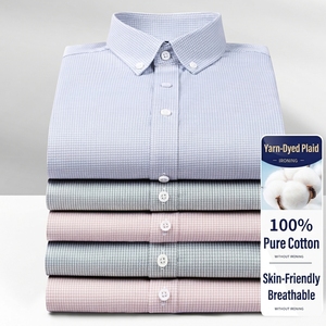 <span class=keywords><strong>Camicia</strong></span> <span class=keywords><strong>a</strong></span> <span class=keywords><strong>Quadri</strong></span> da <span class=keywords><strong>Uomo</strong></span> in Cotone <span class=keywords><strong>a</strong></span> Maniche Lunghe, Vestibilità Regolare, Modello Formale 7005 - Product Image 2