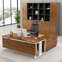Ensemble de chaise de bureau et bureau en L moderne et minimaliste pour cadres, en bois sans peinture