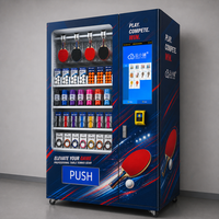 Machine distributrice de tennis de table en libre-service pour centres d'entraînement, avec services de raquettes, sur-grips, bandes de bordure et feuilles de caoutchouc