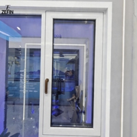 Fenêtre à battant en PVC pour centre commercial, système UPVC, avec verre, matériau PVC, coupe-vent et design contemporain