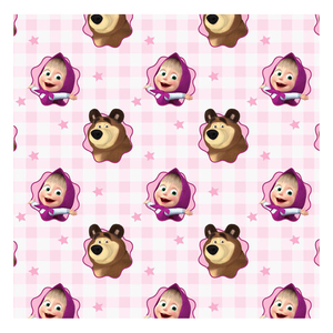 Tela de Algodón 100% con Estampado Digital Personalizado de Dibujos Animados de Niñas y Osos, Popular en Tiendas de Fábrica, para Prendas de Vestir - Product Image 2