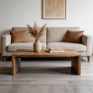 Concise Rustic Reclaimed Solid Wood Living Room Furniture square <b>Coffee</b> <b>Table</b> - Product Image 2