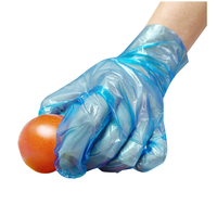 Gants jetables en PEHD perforés à déchirement facile, qualité alimentaire, avec trou de suspension, couleur personnalisée bleue, pour la cuisine et les tâches ménagères