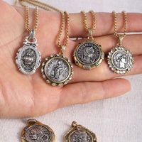 Bijoux de mode trouver ancien collier en Bronze pendentif ancien chevalier romain Portrait pendentif bricolage collier à breloques