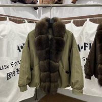 Parka courte ample personnalisable pour femme avec fourrure de renard véritable, manteau matelassé à patte entière, OEM ODM, vêtement d'extérieur d'hiver de l'usine chinoise