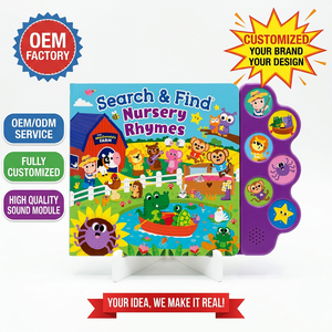 Livre audio interactif éducatif personnalisé OEM/ODM avec comptes en terne pour les tout-petits, avec module sonore, couverture rigide, 20 cm - Product Image 1