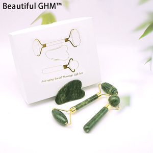 3 trong 1 hộp tự nhiên mặt ngọc lăn massage ngọc bích rolelr Massager ngọc bích đá gua SHA Bộ Mặt - Product Image 1