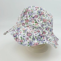 Venta al por mayor encantador algodón impresión cubo sombrero tulipán sombrero para bebé impresión Digital flor personaje popelina Mujer 100% algodón