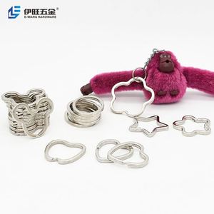 YIWANG Factory Wholesale DIY Star Heart Shape Iron Metal Split Rings Flat <b>Key</b> Rings for <b>Key</b> Chain - Product Image 2