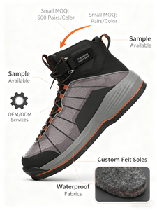 Chaussures à crampons personnalisées <span class=keywords><strong>en</strong></span> feutre pour la pêche à la pataugeoire Semelles <span class=keywords><strong>en</strong></span> feutre Rocks Bottes d'eau de <span class=keywords><strong>mer</strong></span> à séchage rapide - Product Image 4