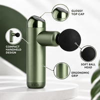 Pistolet de massage sans fil vert avec 4 vitesses, 4 têtes, écran LED et minuterie de 20 minutes pour la récupération sportive et la remise en forme