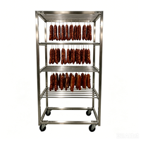 Chariot de séchage en acier inoxydable pour saucisses et viandes séchées, avec grille de suspension pour aliments