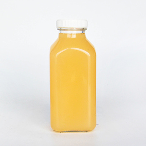 Vente en gros de bouteilles en plastique carrées vides françaises de 240ml 280ml <span class=keywords><strong>360ml</strong></span> 400ml 520ml Bouteilles carrées claires de boissons de jus de fruits - Product Image 1