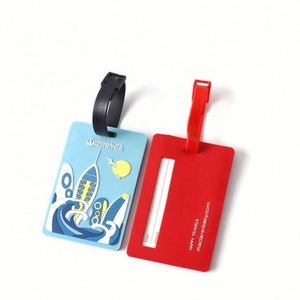 Custom 3D Soft PVC Luggage Tag with Letter Pattern Custom Size Pantone Coated Metal <b>Ring</b> - Product Image 4