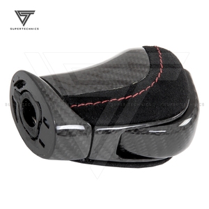Pomello del cambio interno in fibra di carbonio con vera pelle Nubucx nera per Nissan R35 GTR - Product Image 5