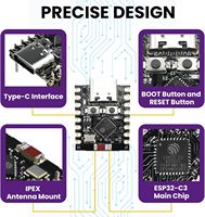Papan Pengembangan ESP32-C3 SuperMini WiFi Modul MCU Nirkabel Mode Ganda untuk Proyek Elektronik Rumah Pintar IoT