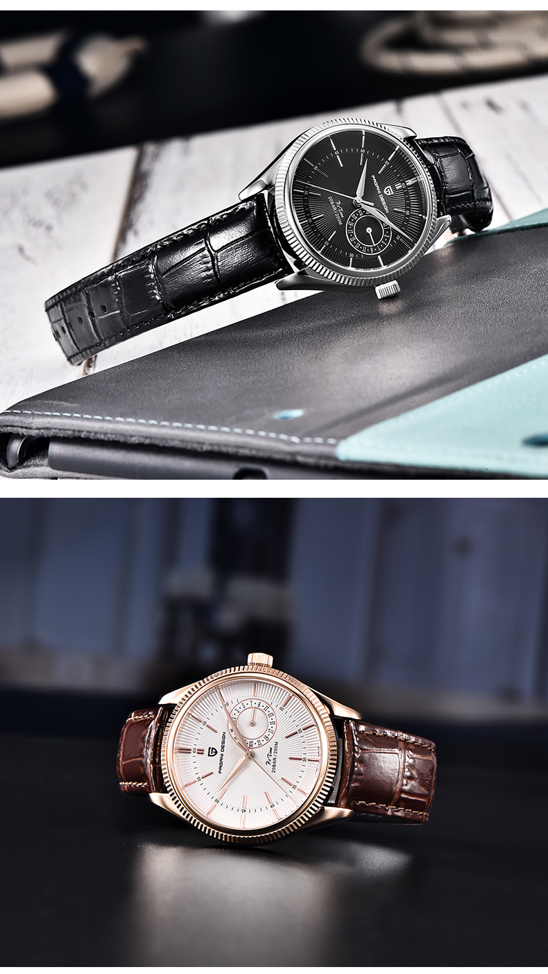 PAGANI DESIGN Top Brand Men Quartz Wristwatches Fashion Sapphire Glass Business Watches Waterproof Genuine Leather Watches