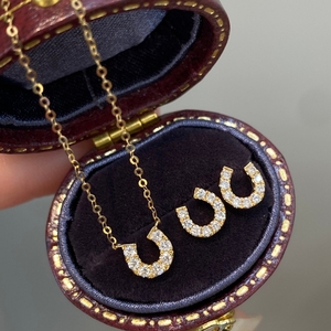 Aazuo – ensemble de bijoux fins en or massif 18 carats, diamants naturels, collier féerique, boucles d'oreilles, cadeau pour filles et enfants, fête d'anniversaire, offre spéciale - Product Image 2