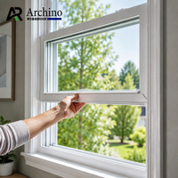 Ventana Corredera Vertical Moderna de Aluminio, de Una Sola Hoja, para Apartamento, Dormitorio, Cocina, Diseño que Ahorra Espacio