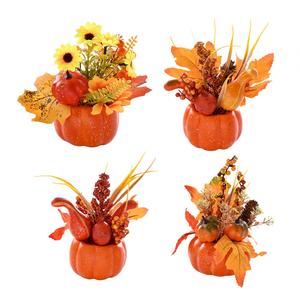 Grande Bouquet di fiori di zucca artificiale autunno composizione floreale centrotavola di zucca per san valentino - Product Image 4