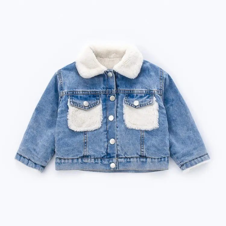 Bufa Kids Denim Jacket Fashion Jean Warm Jacket for Baby Girl
