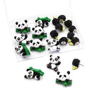 Lot de 20 épingles murales en métal Panda et Hérisson pour décorations murales créatives et tableaux en feutre - Product Image 3