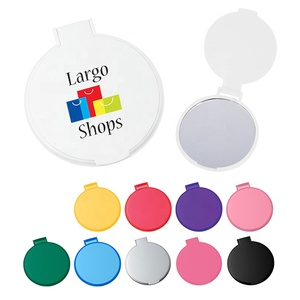 Simple Round Lightweight Compact Pocket Mirror with Customizable Color and Logo Imprint for Make-Up Promotional Item