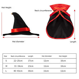 Sıcak Fırsat Klasik Düz Saten Kedi Köpek Dönüşüm Elbisesi Komik Cadı Şapkası Cadılar Bayramı Partisi Kutlaması Evcil Hayvan Kostüm Seti - Product Image 3