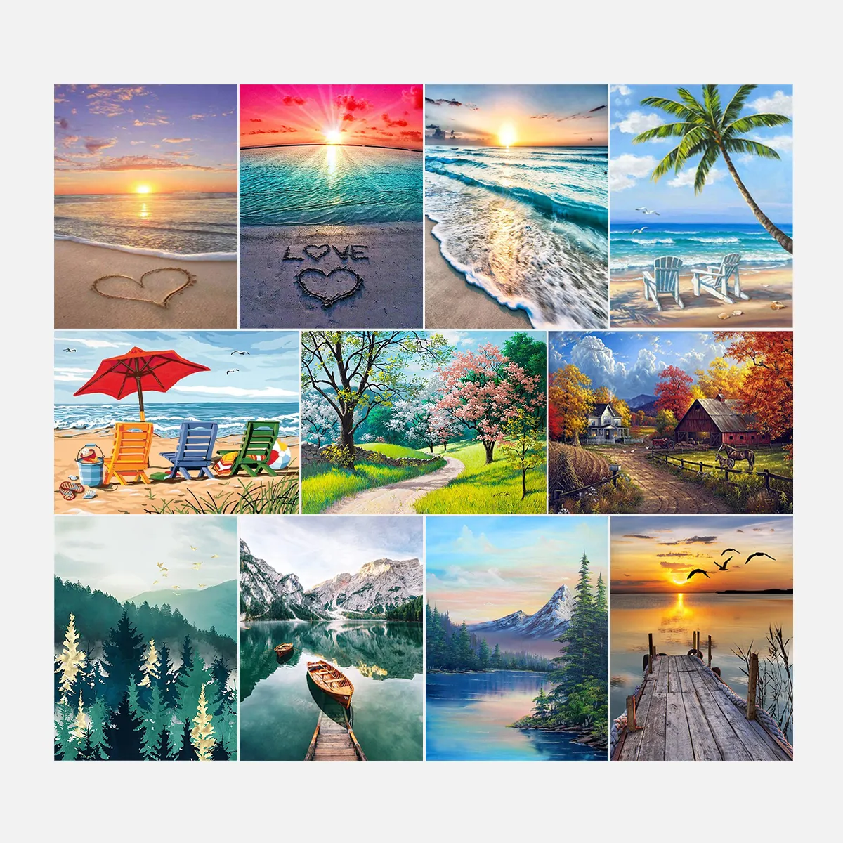 Wholesale 5D Diamond Painting Kit Natural Landscape on Canvas Handmade Home and Office Decoration Living Room Art Gifts