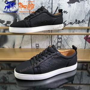 Chaussures de course et de marche pour hommes Christians, chaussures de sport élégantes et design avec doublure en cuir véritable, fermeture à lacets, Louboutins - Product Image 1