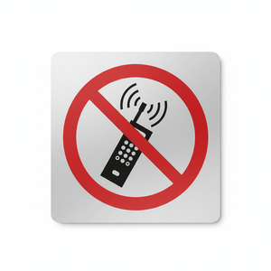 Segno del pavimento-nessun telefono cellulare in alluminio 500x500mm - Product Image 2