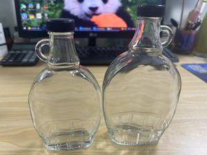 Nhãn tùy chỉnh 150ml 250ml 375ml 500ml rõ ràng sữa thủy tinh trà <span class=keywords><strong>Syrup</strong></span> chai với nhựa vít nắp - Product Image 6