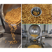 Ligne de production de pop-corn au caramel entièrement automatique 60 kg/h, machine à faire du pop-corn commerciale avec système de revêtement aromatisé