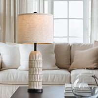 Lampe de bureau et lampe de chevet modernes en résine noire, 2 pièces, avec douille E26 et port de charge USB A+C pour chambres à coucher