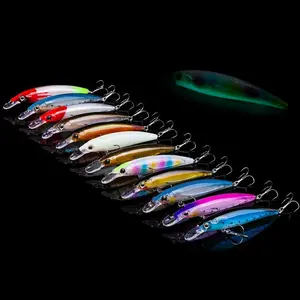 Balıkçılık cazibesi balıkçılık cazibesi Trolling Minnow Lures yapay tuzlu su sert yavaş platin Minnow Lures