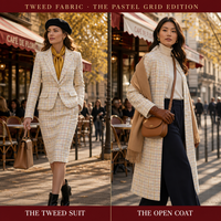 Nouvelle arrivée de tissu Tweed dynamique adapté aux chaussures chapeaux sacs et robes vente directe d'usine nouveaux modèles fraîchement lancés